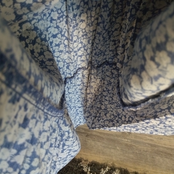 EC💙Gap Blue Floral Tiered Midi Dress - Picture 13 of 14